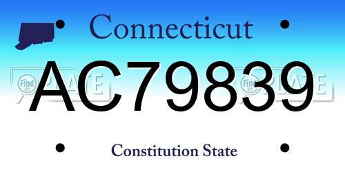 AC79839 Connecticut License Plate