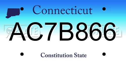 AC7B866 Connecticut License Plate
