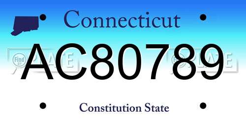 AC80789 Connecticut License Plate