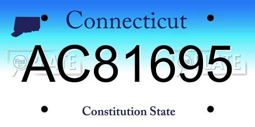 AC81695 Connecticut License Plate