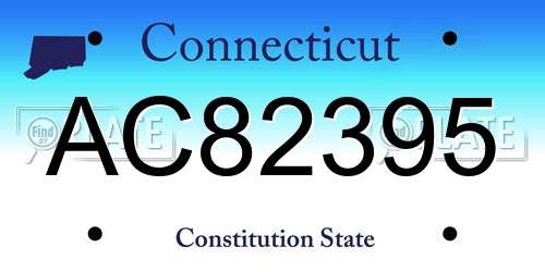 AC82395 Connecticut License Plate