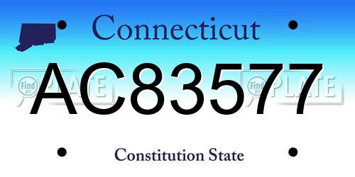 AC83577 Connecticut License Plate