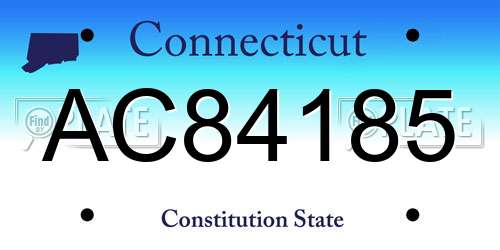 AC84185 Connecticut License Plate