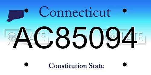 AC85094 Connecticut License Plate