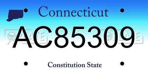 AC85309 Connecticut License Plate