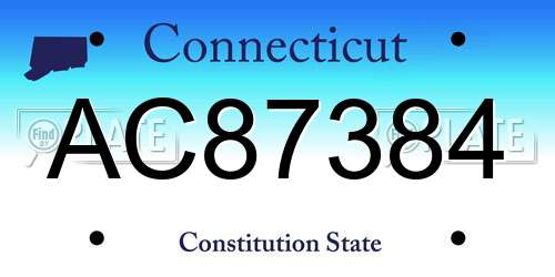 AC87384 Connecticut License Plate