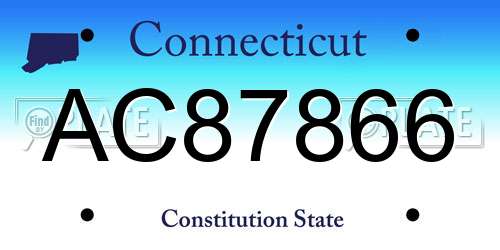 AC87866 Connecticut License Plate