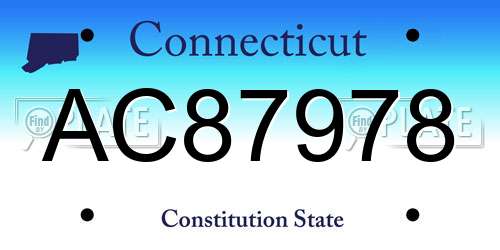 AC87978 Connecticut License Plate