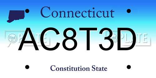 AC8T3D Connecticut License Plate