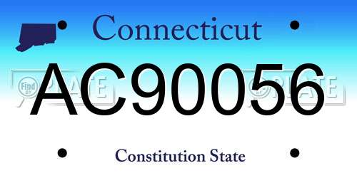 AC90056 Connecticut License Plate