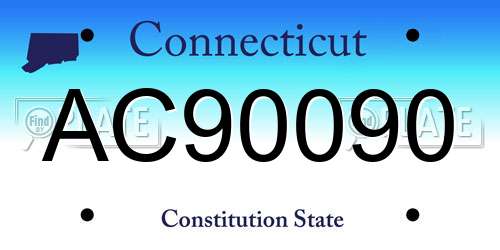 AC90090 Connecticut License Plate