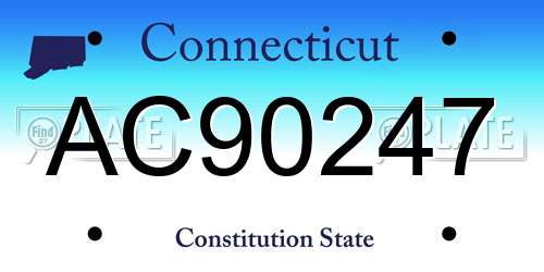 AC90247 Connecticut License Plate