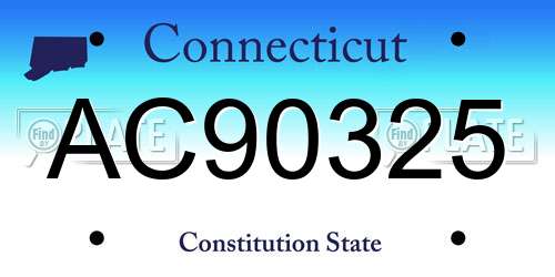 AC90325 Connecticut License Plate