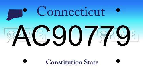 AC90779 Connecticut License Plate