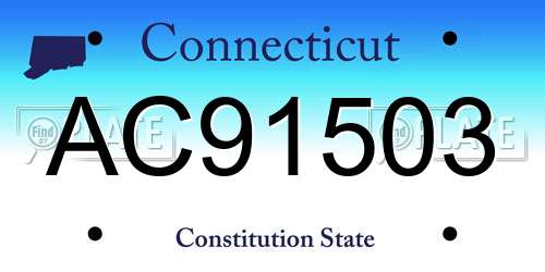 AC91503 Connecticut License Plate