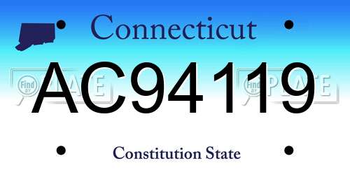 AC94119 Connecticut License Plate