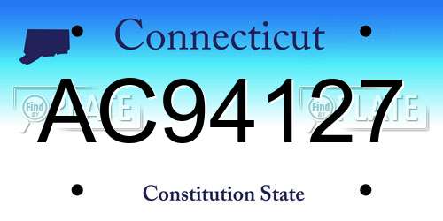 AC94127 Connecticut License Plate