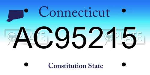 AC95215 Connecticut License Plate