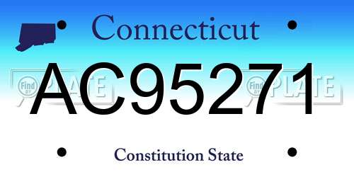 AC95271 Connecticut License Plate