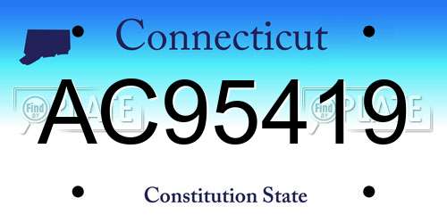 AC95419 Connecticut License Plate