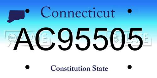 AC95505 Connecticut License Plate