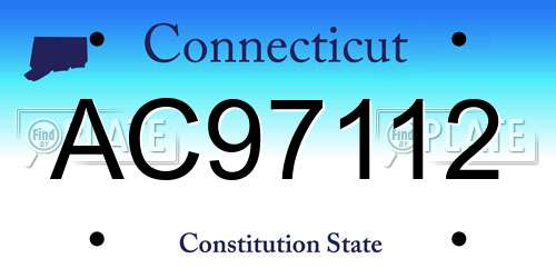 AC97112 Connecticut License Plate