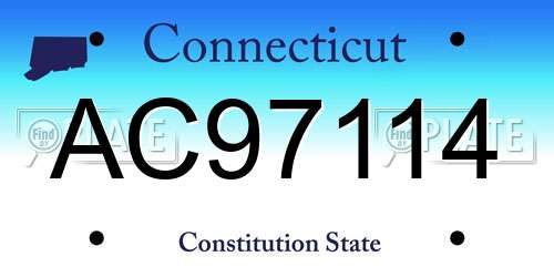 AC97114 Connecticut License Plate