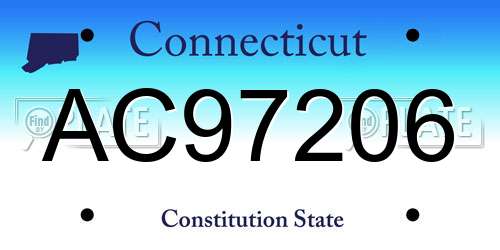 AC97206 Connecticut License Plate