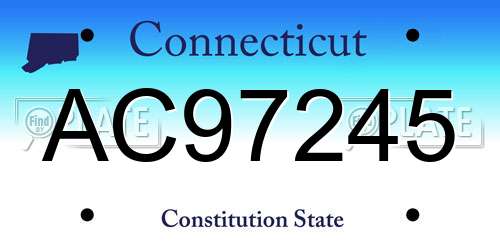 AC97245 Connecticut License Plate