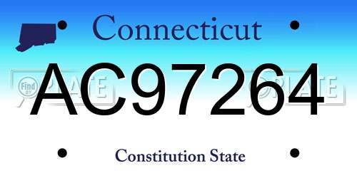 AC97264 Connecticut License Plate