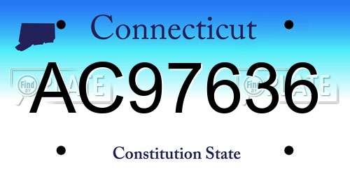 AC97636 Connecticut License Plate
