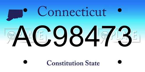 AC98473 Connecticut License Plate