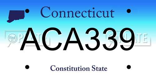 ACA339 Connecticut License Plate