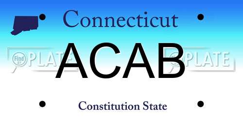 ACAB Connecticut License Plate