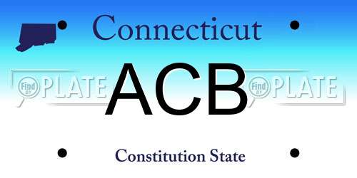 ACB Connecticut License Plate
