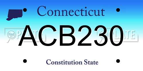 ACB230 Connecticut License Plate