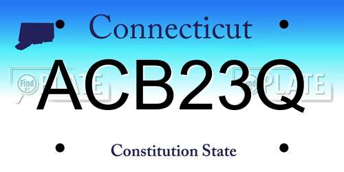 ACB23Q Connecticut License Plate