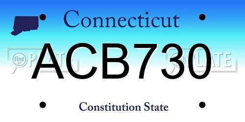 ACB730 Connecticut License Plate