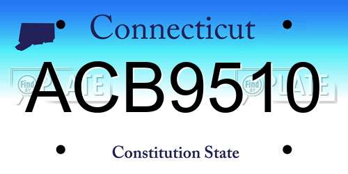 ACB9510 Connecticut License Plate