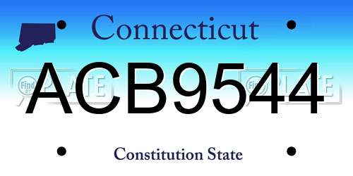 ACB9544 Connecticut License Plate