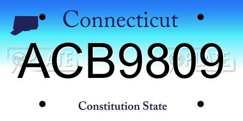 ACB9809 Connecticut License Plate