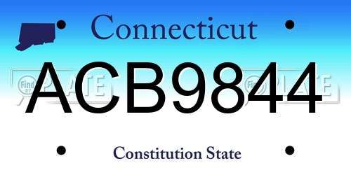 ACB9844 Connecticut License Plate