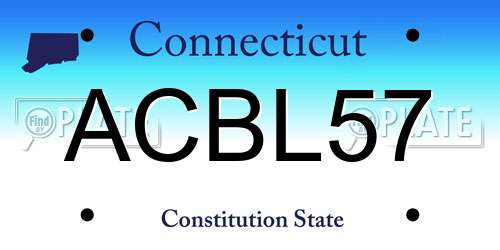 ACBL57 Connecticut License Plate