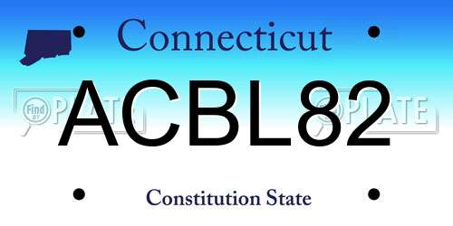 ACBL82 Connecticut License Plate