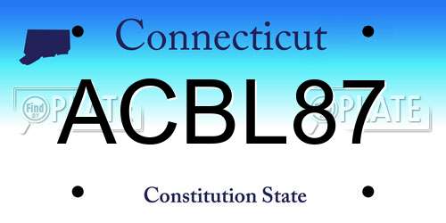 ACBL87 Connecticut License Plate