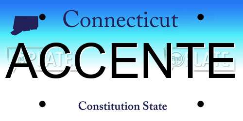 ACCENTE Connecticut License Plate