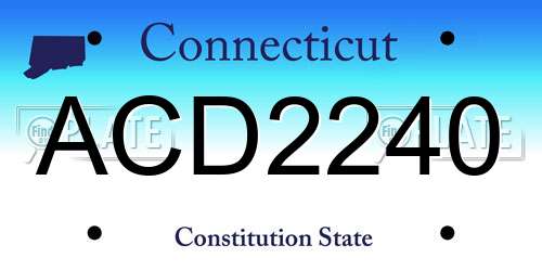 ACD2240 Connecticut License Plate