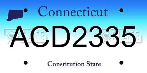 ACD2335 Connecticut License Plate