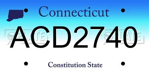 ACD2740 Connecticut License Plate
