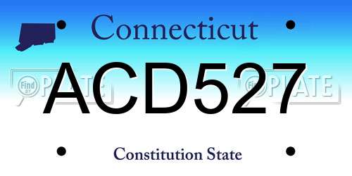 ACD527 Connecticut License Plate